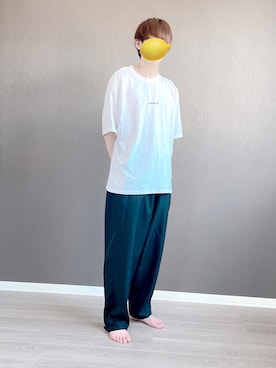 「Limited Line Naive Magic（リミテッドラインナイーブマジック）のアイテム（Tシャツ/カットソー、ホワイト系）」を使った、miyaさん（レディース・150cm）の夏コーディネート