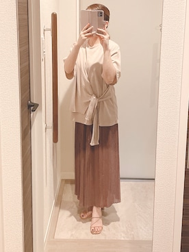 「UNIQLO（ユニクロ）のアイテム（スカート、パープル系）」を使った、miyaさん（レディース・150cm）の夏コーディネート