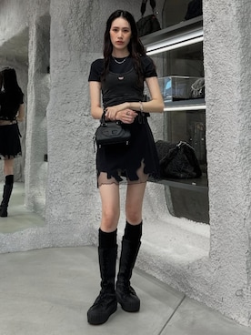 「DIESEL（ディーゼル）のアイテム」を使った、北川 七海 (DIESEL)さん（レディース・166cm）の夏コーディネート