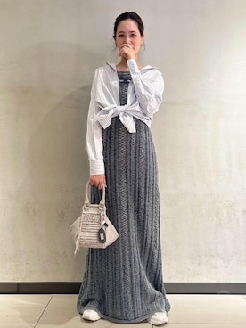 「DIESEL（ディーゼル）のアイテム（ワンピース）」を使った、北川 七海 (DIESEL)さん（レディース・166cm）の春コーディネート