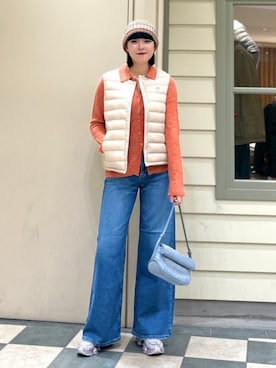 「B:MING by BEAMS（ビーミングバイビームス）のアイテム（ニット/セーター）」を使った、B:MING by BEAMS WOMENさん（レディース・167cm）の秋コーディネート