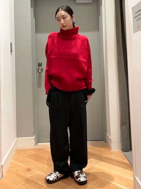 「B:MING by BEAMS（ビーミングバイビームス）のアイテム（ニット/セーター）」を使った、B:MING by BEAMS WOMENさん（レディース・163cm）の秋コーディネート