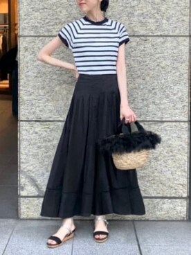 「アイテム（Tシャツ/カットソー、その他）」を使った、B:MING by BEAMS WOMENさん（レディース・162cm）の夏コーディネート