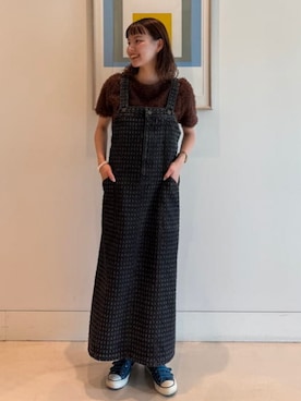 「アイテム（ジャンパースカート）」を使った、B:MING by BEAMS WOMENさん（レディース・161cm）の夏コーディネート