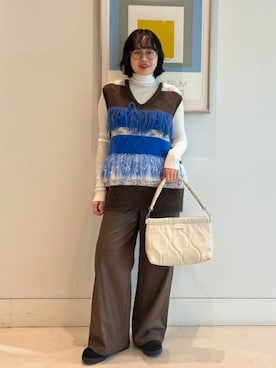 「アイテム（クラッチバッグ）」を使った、B:MING by BEAMS WOMENさん（レディース・162cm）の秋コーディネート