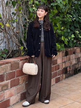 「アイテム（ノーカラージャケット）」を使った、B:MING by BEAMS WOMENさん（レディース・149cm）の秋コーディネート