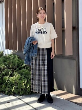 「B:MING by BEAMS（ビーミングバイビームス）のアイテム（ニット/セーター）」を使った、B:MING by BEAMS WOMENさん（レディース・161cm）の秋コーディネート