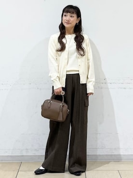 「B:MING by BEAMS（ビーミングバイビームス）のアイテム（ニット/セーター）」を使った、B:MING by BEAMS WOMENさん（レディース・149cm）の秋コーディネート