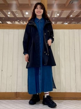 「アイテム（シャツワンピース）」を使った、B:MING by BEAMS WOMENさん（レディース・159cm）の秋コーディネート
