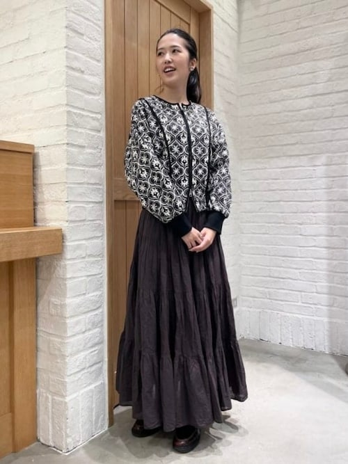 yukiemon room テキスタイルキルト パイピング ショートブルゾン mizuiro ind｜キルティングショートブルゾン - MARcourt(マーコート