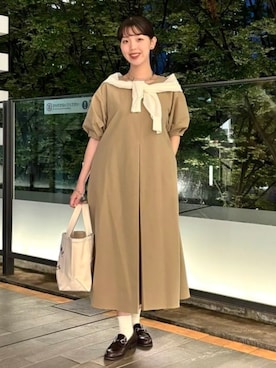 「アイテム（ワンピース/ドレス、ブラウン系）」を使った、B:MING by BEAMS WOMENさん（レディース・161cm）の夏コーディネート
