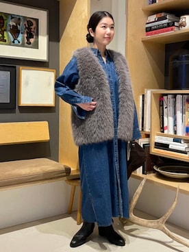 「アイテム（シャツワンピース）」を使った、B:MING by BEAMS WOMENさん（レディース・159cm）の秋コーディネート