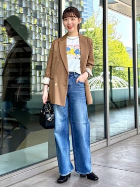 「B:MING by BEAMS（ビーミングバイビームス）のアイテム（テーラードジャケット）」を使った、B:MING by BEAMS WOMENさん（レディース・161cm）の秋コーディネート