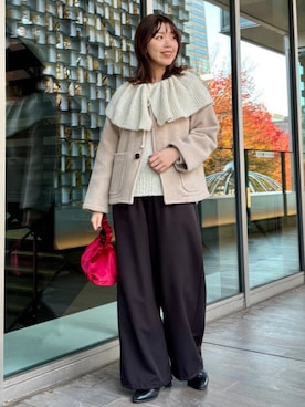 「アイテム（ドレスシューズ）」を使った、B:MING by BEAMS WOMENさん（レディース・161cm）の冬コーディネート