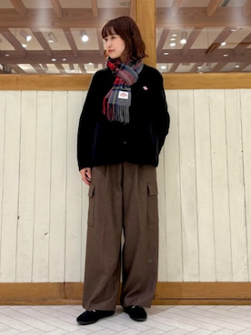 「アイテム（ノーカラージャケット）」を使った、B:MING by BEAMS WOMENさん（レディース・153cm）の冬コーディネート