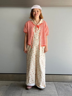 「アイテム（カーディガン/ボレロ、ピンク系）」を使った、B:MING by BEAMS WOMENさん（レディース・151cm）の夏コーディネート