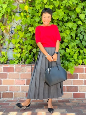 「B:MING by BEAMS（ビーミングバイビームス）のアイテム（ニット/セーター）」を使った、B:MING by BEAMS WOMENさん（レディース・152cm）の秋コーディネート