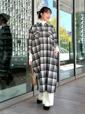 「アイテム（シャツワンピース）」を使った、B:MING by BEAMS WOMENさん（レディース・161cm）の秋コーディネート