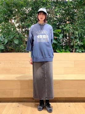 「アイテム（スカート）」を使った、B:MING by BEAMS WOMENさん（レディース・172cm）の秋コーディネート