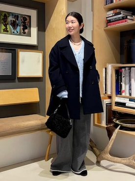 「アイテム（ピーコート）」を使った、B:MING by BEAMS WOMENさん（レディース・159cm）の秋コーディネート