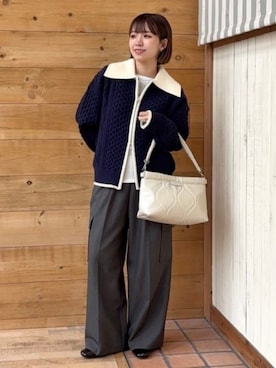 「アイテム（クラッチバッグ）」を使った、B:MING by BEAMS WOMENさん（レディース・148cm）の冬コーディネート