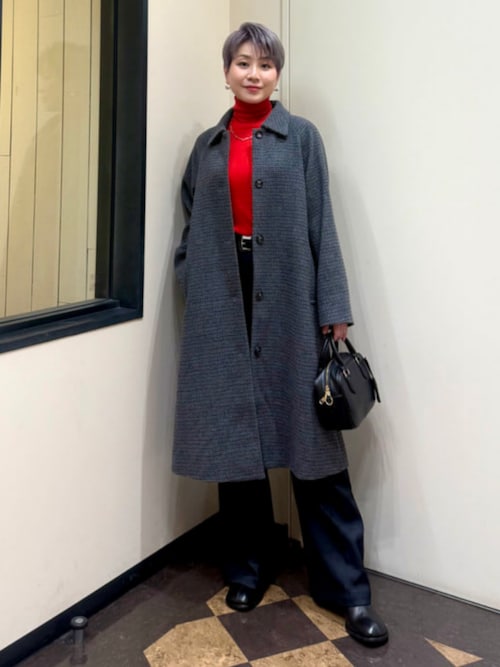 セール】チェック ステンカラーコート（ステンカラーコート）｜B:MING