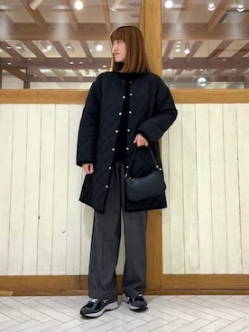 「アイテム（ノーカラーコート）」を使った、B:MING by BEAMS WOMENさん（レディース・163cm）の秋コーディネート
