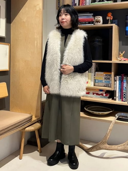 セール】タートルネック ニット × スキッパー ワンピース セット
