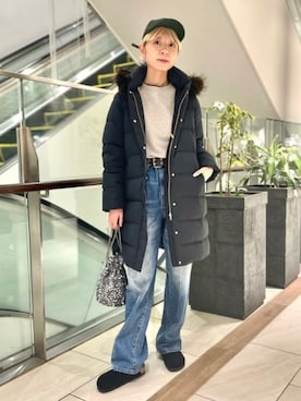 「LOGAN knitting mills（ローガンニッティングミルズ）のアイテム」を使った、B:MING by BEAMS WOMENさん（レディース・162cm）の秋コーディネート