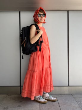 ティアード ノースリーブ マキシ ワンピース（S～M）を使った人気