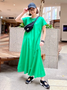 #Lacoste ポロワンピース 明るい緑　styled in France LACOSTE（ラコステ）の「LACOSTE/ポロワンピース（ワンピース