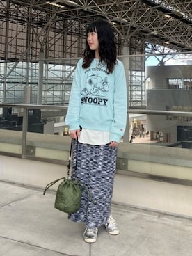「FRUIT OF THE LOOM（フルーツオブザルーム）のアイテム」を使った、B:MING by BEAMS WOMENさん（レディース・159cm）の秋コーディネート