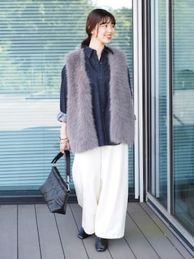「アイテム（クラッチバッグ）」を使った、B:MING by BEAMS WOMENさん（レディース・161cm）の夏コーディネート