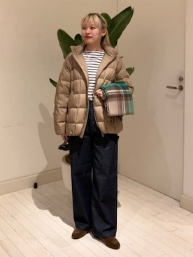 「アイテム（マフラー）」を使った、B:MING by BEAMS WOMENさん（レディース・156cm）の秋コーディネート