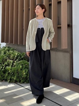 「アイテム（オールインワン・サロペット）」を使った、B:MING by BEAMS WOMENさん（レディース・161cm）の秋コーディネート