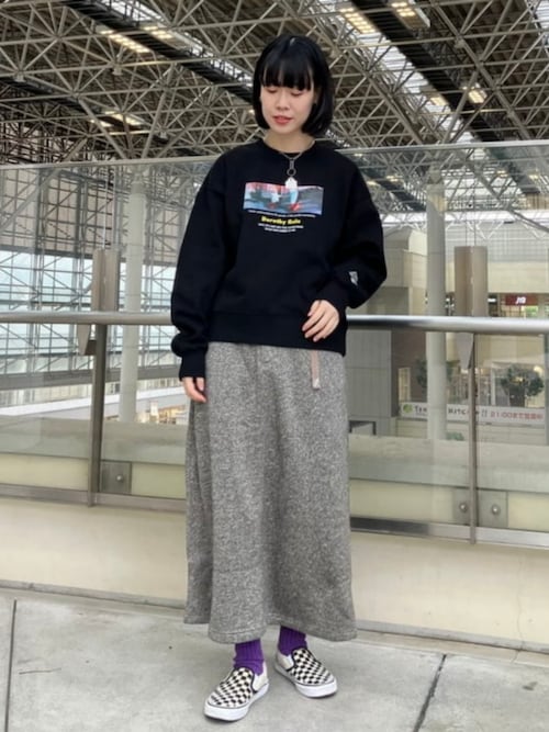 別注】Gramicci / ニット フレア スカート（S～M）（スカート