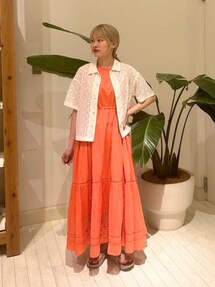 ティアード ノースリーブ マキシ ワンピース（S～M）を使った人気 
