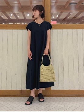 「アイテム（トートバッグ）」を使った、B:MING by BEAMS WOMENさん（レディース・153cm）の夏コーディネート