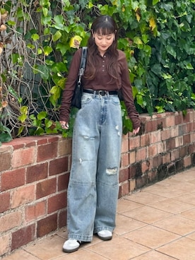 「アイテム（ポロシャツ）」を使った、B:MING by BEAMS WOMENさん（レディース・149cm）の秋コーディネート