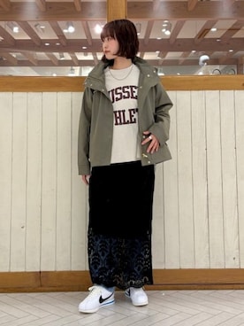 「レーススカート」｜「アイテム（ジャケット/アウター）」を使った、B:MING by BEAMS WOMENさん（レディース・153cm）の春コーディネート