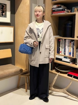 「B:MING by BEAMS（ビーミングバイビームス）のアイテム（ニット/セーター）」を使った、B:MING by BEAMS WOMENさん（レディース・156cm）の秋コーディネート