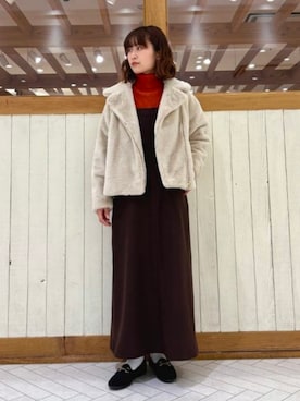 「アイテム（ジャンパースカート）」を使った、B:MING by BEAMS WOMENさん（レディース・153cm）の秋コーディネート
