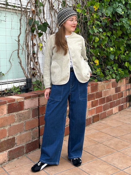 DANTON / ノーカラー フリース ジャケット（ノーカラージャケット