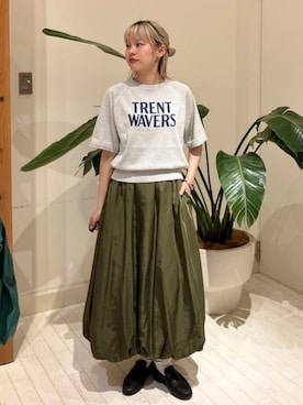 「B:MING by BEAMS（ビーミングバイビームス）のアイテム（ニット/セーター）」を使った、B:MING by BEAMS WOMENさん（レディース・156cm）の夏コーディネート