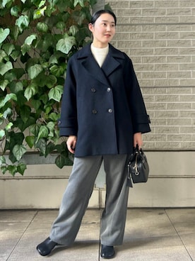 「アイテム（ピーコート）」を使った、B:MING by BEAMS WOMENさん（レディース・166cm）の秋コーディネート