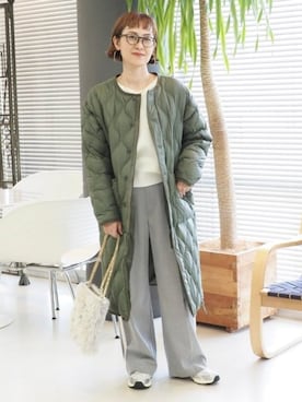 「アイテム（その他アウター、グリーン系）」を使った、B:MING by BEAMS WOMENさん（レディース・158cm）の秋コーディネート