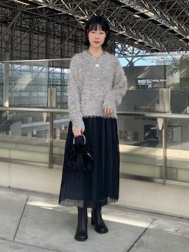 「B:MING by BEAMS（ビーミングバイビームス）のアイテム（ニット/セーター）」を使った、B:MING by BEAMS WOMENさん（レディース・159cm）の秋コーディネート