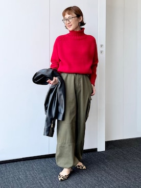 「アイテム（カーゴパンツ）」を使った、B:MING by BEAMS WOMENさん（レディース・158cm）の秋コーディネート