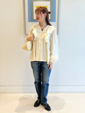 「sara mallika（サラ マリカ）のアイテム（トップス）」を使った、B:MING by BEAMS WOMENさん（レディース・156cm）の春コーディネート