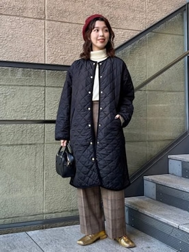 「アイテム（その他アウター、ブラック系）」を使った、B:MING by BEAMS WOMENさん（レディース・161cm）の秋コーディネート